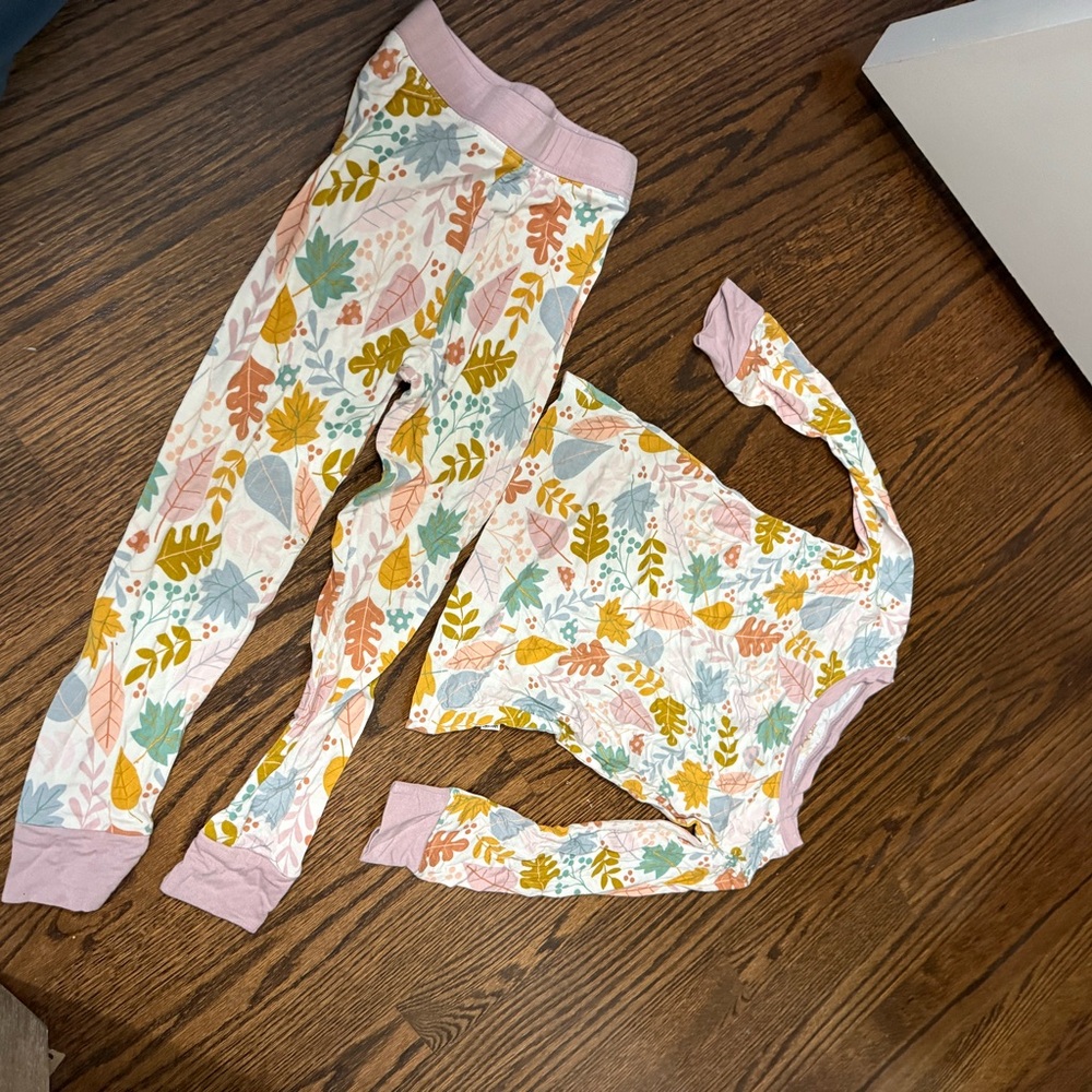 Little Sleepies Floral Pajama Set with Yellow and Pink